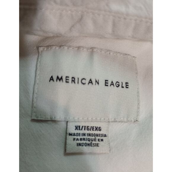 American Eagle Shirt Mens XL Linen Blend Button Up Long Sleeve Pocket Lightweigh - Picture 6 of 8